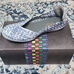 bernie mev. Sky Blue Woven Flats
